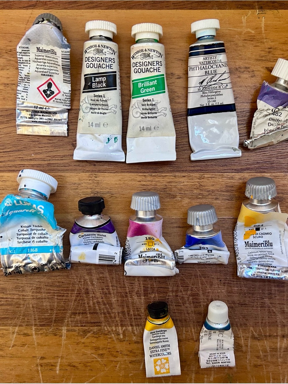 Grab Bag of Watercolour and Gouache Tubes for Sampling